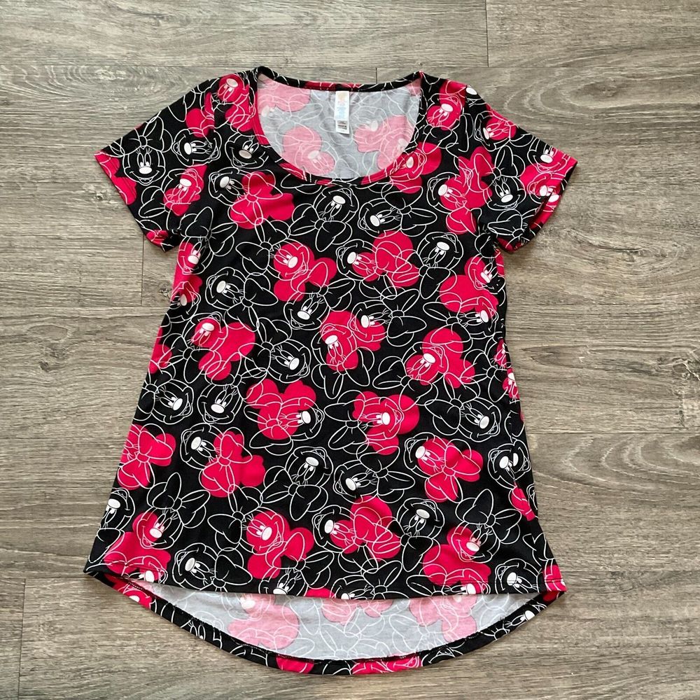 LuLaRoe Classic Tee Shirt Disney Minnie Mouse All Over Print Women's Size‎ XXS
